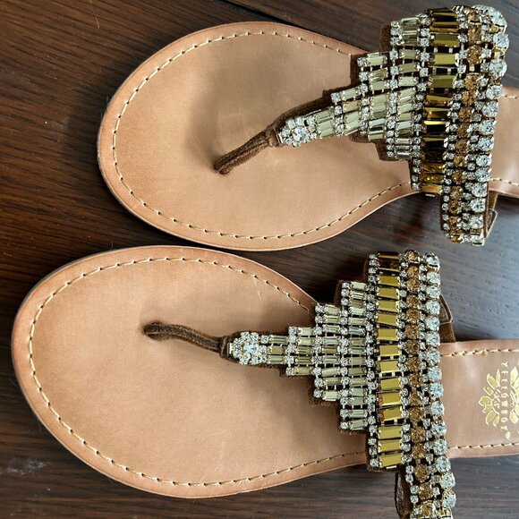 Yellowbox Premium Collection Gem Thong Wedge Sandal Size 7.5 - Picture 3 of 4